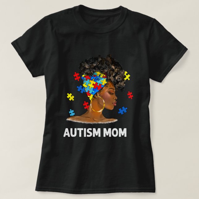 Camiseta La madre africana del autismo negro y la madre afr (Diseño del anverso)