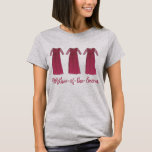 Camiseta La madre de la novia Boda de Groom<br><div class="desc">La camiseta tiene un ilustracion de marca original de un vestido de bonito burdeos, con la MADRE-DEL-GROOM en una fuente divertida. Perfecto para tu fiesta nupcial. ¡Diseños de coordinación disponibles para la novia, las damas de honor y otros miembros del partido! El diseñador está disponible para crear y cargar diseños...</div>
