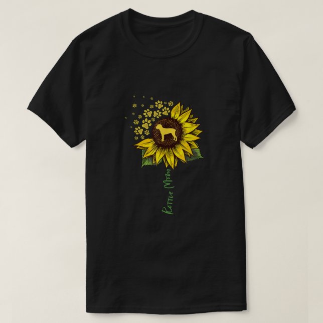 Camiseta La madre de Rottie El girasol Gire a la madre del  (Diseño del anverso)