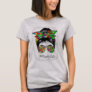 Camiseta La Madre Del Autismo, Un Bun Desordenado, Se Enfer