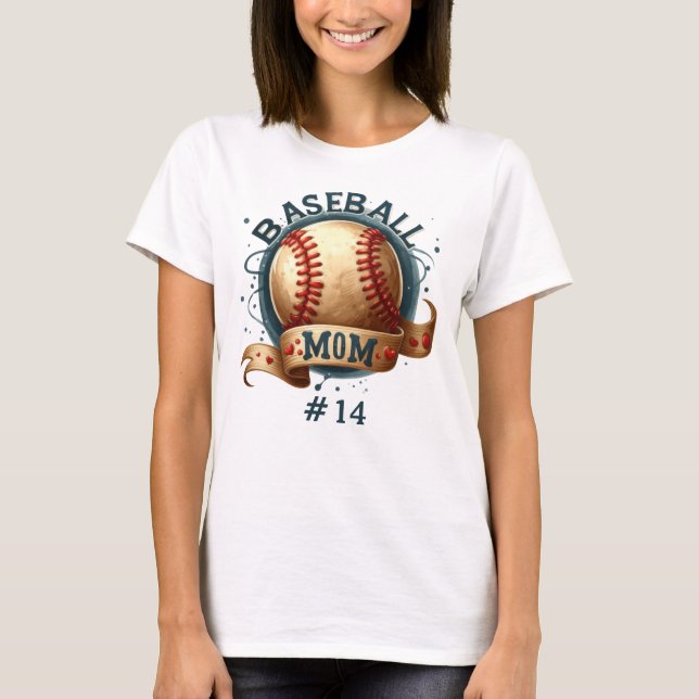 Camiseta La madre del béisbol de estilo retro personalizada (Anverso)