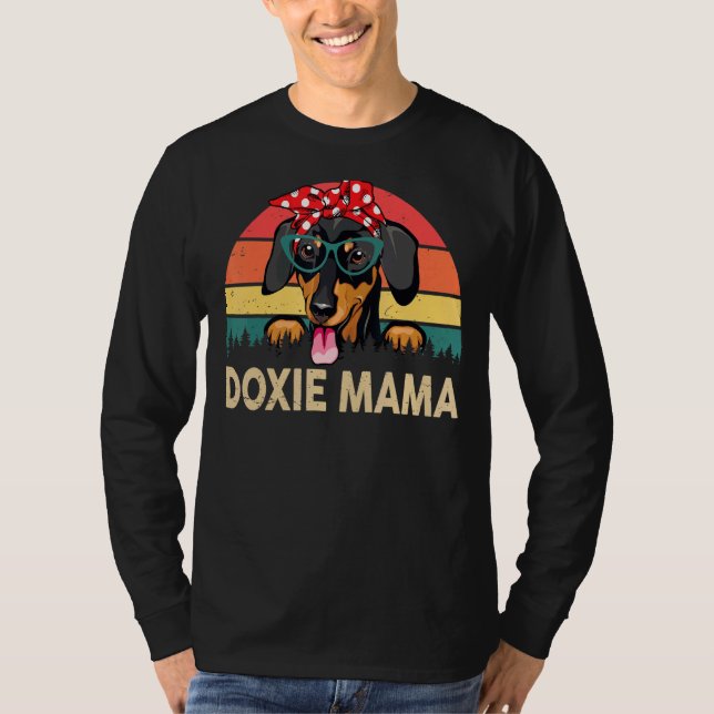 Camiseta La madre del retro Dachshund Doxie Mama Weiner Dog (Anverso)
