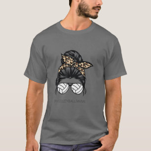 Camiseta La madre del voleibol leopardo de las pelotas deso
