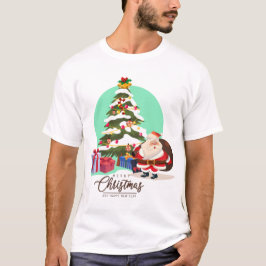 Camiseta "La magia navideña de Santa" - Árbol de Navidad y 