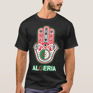 Camiseta La main de fatma ELKHAMSSA et drapeau algérien 