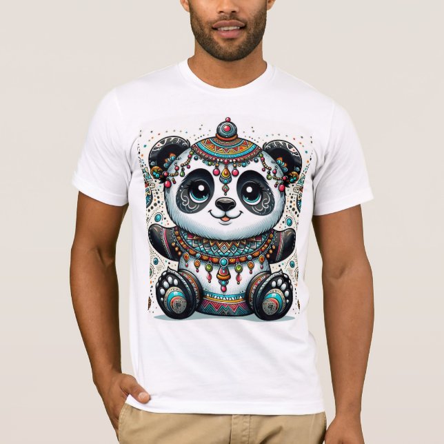 Camiseta "La majestad del Boho Panda - Arte Tribal Intrinca (Anverso)