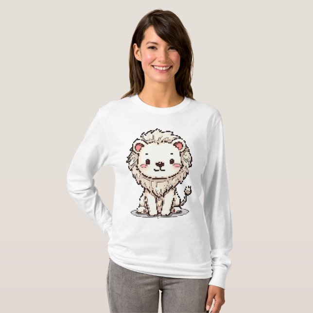 Camiseta La majestad Pixel del León Blanco (Anverso completo)
