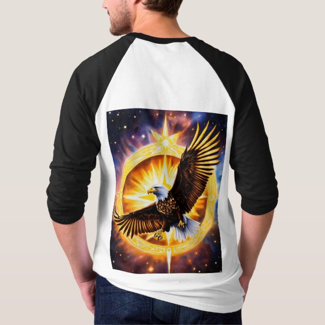 Camiseta "La majestuosa capa de águila bordada: ¡un revuelo (Reverso)