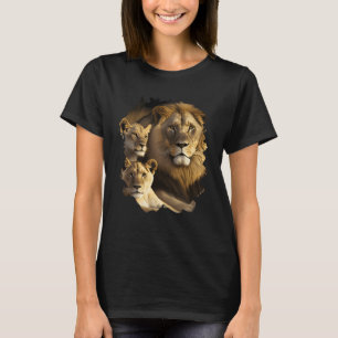 Camiseta La majestuosa familia de los leones en el desierto
