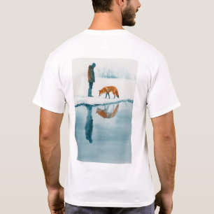 Camiseta La majestuosa Fox caminando junto a la reflexión d