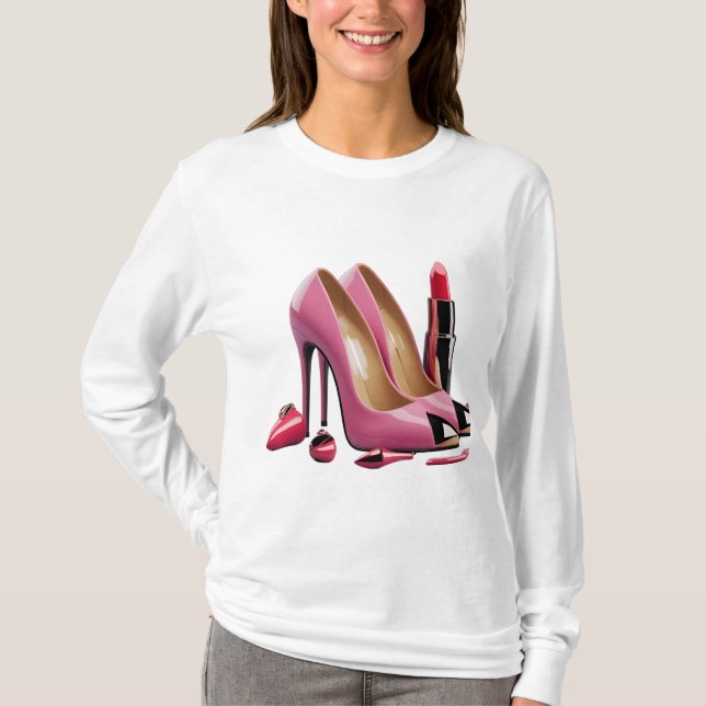 Camiseta La mamá "alimentada por" - abrazando el gracioso C (Anverso)