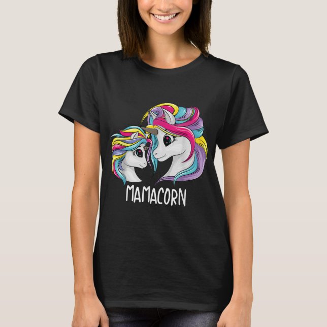 Camiseta La Mamá Cute Bebé Mamá Unicorn Graciosa Regalo Mam (Anverso)