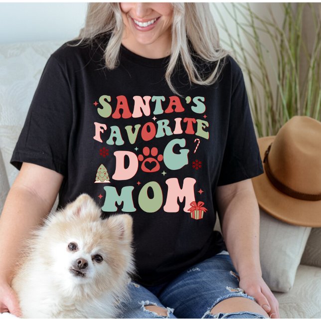 Camiseta La mamá de perro favorita de Santa (Subido por el creador)