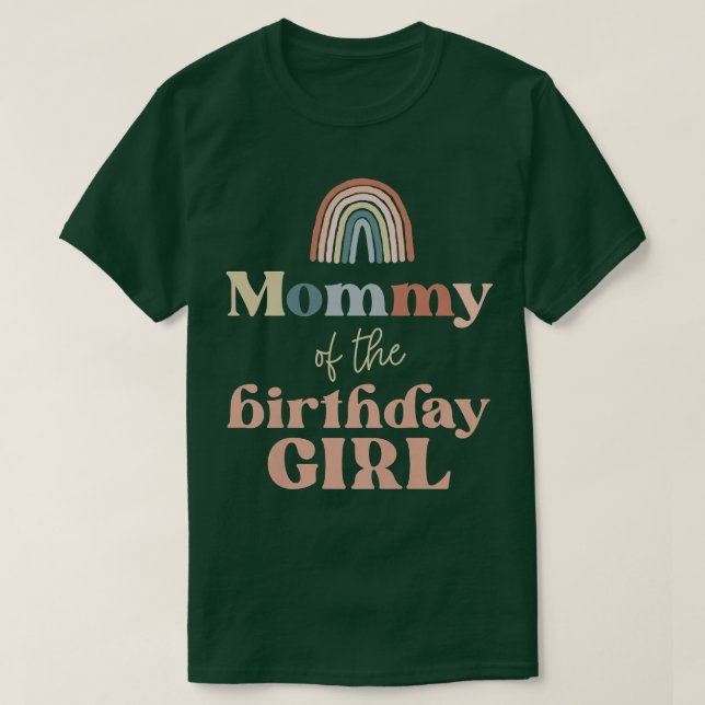 Camiseta La mamá del Chica del cumpleaños Boho Rainbow Par (Diseño del anverso)