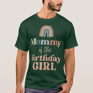 Camiseta La mamá del Chica del cumpleaños Boho Rainbow Par