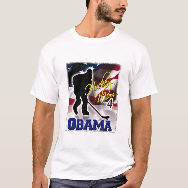Camiseta La mamá del hockey para Barack Obama, vota 2008 (Anverso)
