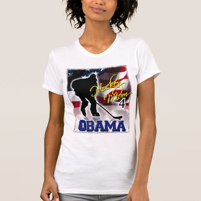 Camiseta La mamá del hockey para Barack Obama, vota 2008 (Anverso)
