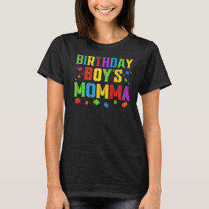 Camiseta La mamá del niño cumpleaños bloquea el maestro con