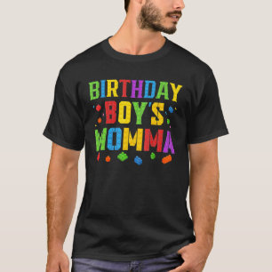 Camiseta La mamá del niño cumpleaños bloquea el maestro con