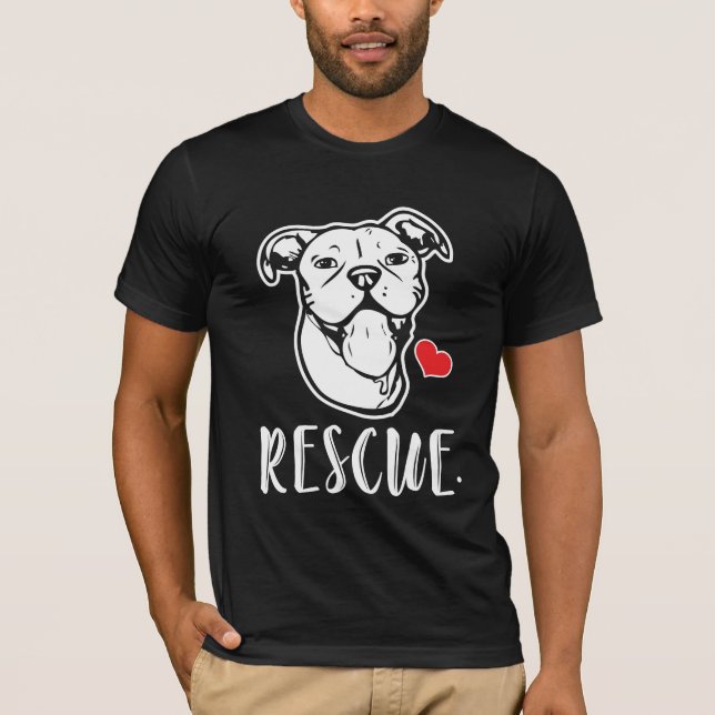 Camiseta La mamá del rescate del dibujo de Pitbull del (Anverso)