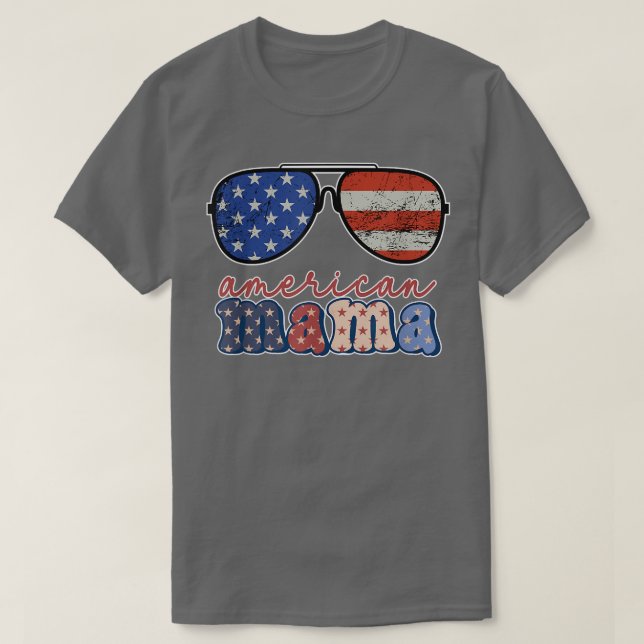Camiseta La mamá norteamericana 4 de julio La familia de la (Diseño del anverso)