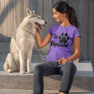 Camiseta La Mamá Perro Mascota Huella Divertida