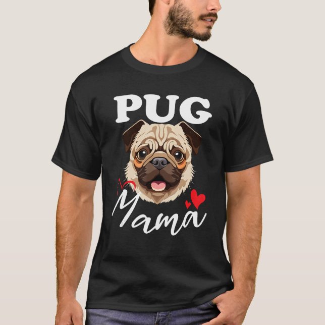 Camiseta La mamá Pug ama a su perro animal (Anverso)