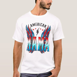 Camiseta La Mamá Retro Estadounidense Alas Retro 4 De Julio