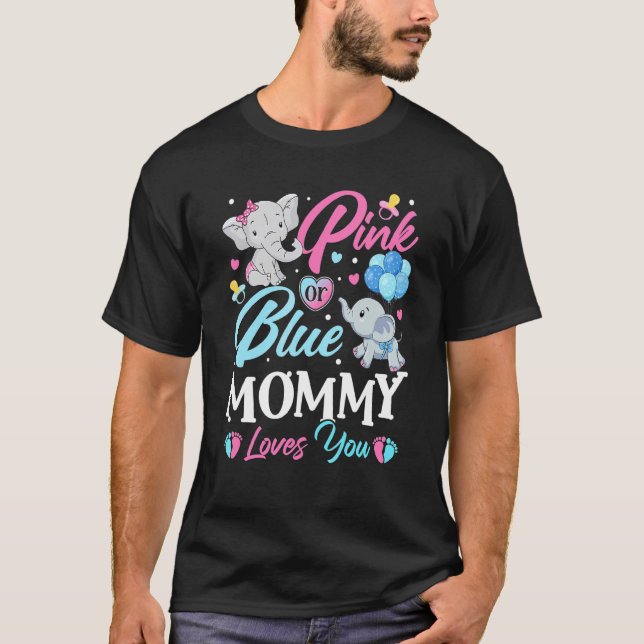 Camiseta La mami rosa azul elefante ama a tu bebé Revea (Anverso)