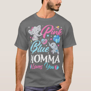 Camiseta La mami rosa azul elefante te ama el embarazo Reve