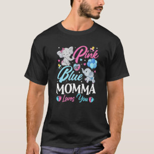 Camiseta La mami rosa azul elefante te ama el embarazo Reve