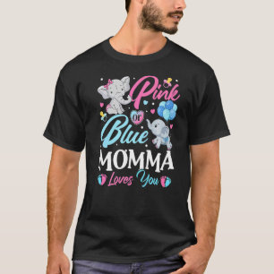 Camiseta La mami rosa azul elefante te ama el embarazo Reve