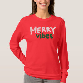 Camiseta La manga de la mujer Navidad Merry Vibes