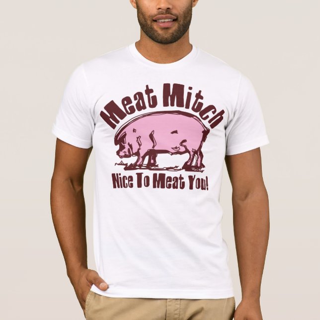 Camiseta La manga larga de las mujeres de Mitch de la carne (Anverso)