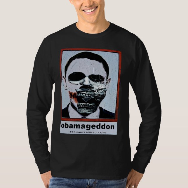 Camiseta La manga larga de Obamageddon (Anverso)
