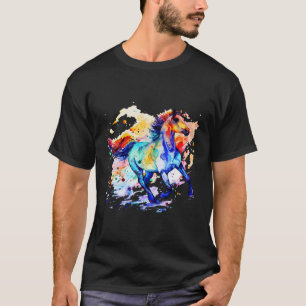 Camiseta La Mano De La Acuarela Del Caballo Pintado