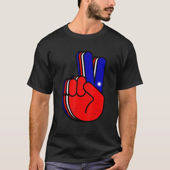 Camiseta La mano de la paz ama a los taiwaneses taiwaneses (Anverso)