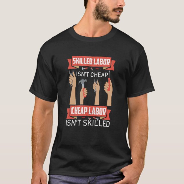 Camiseta La mano de obra calificada no es electricidad mecá (Anverso)