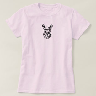 Camiseta La mano del Bulldog francés dibuja arte en la somb