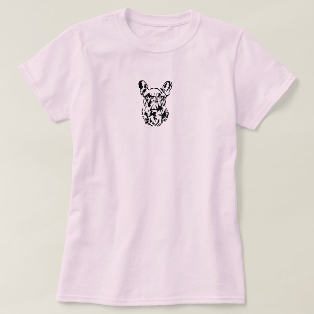 Camiseta La mano del Bulldog francés dibuja arte en la somb (Diseño del anverso)