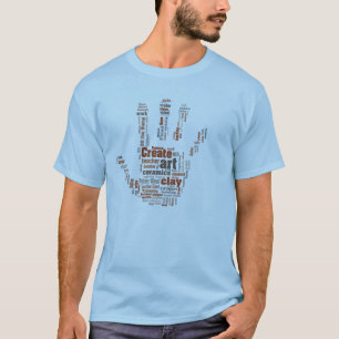Camiseta La "mano" diseñó el arte T de la cerámica