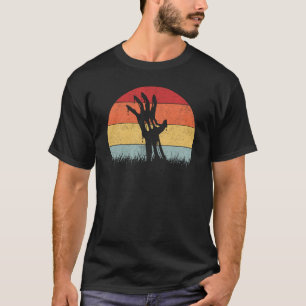 Camiseta La mano zombi se eleva el horror retro