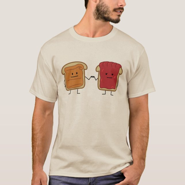 Camiseta La mantequilla de cacahuete y el puño de la jalea (Anverso)
