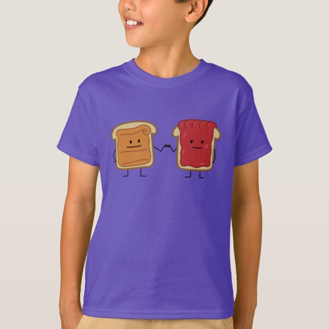 Camiseta La mantequilla de cacahuete y el puño de la jalea (Anverso)