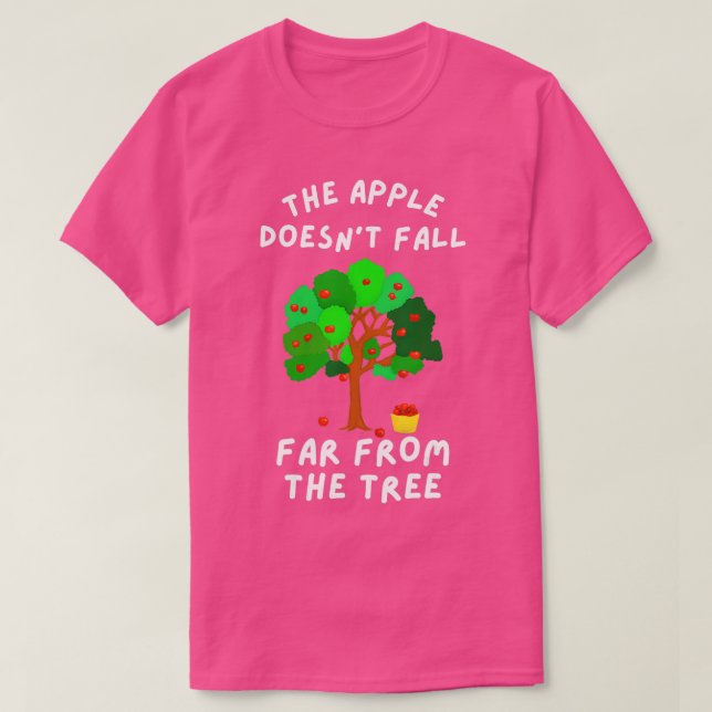 Camiseta La Manzana No Está Lejos De La Divertida Fami Del  (Diseño del anverso)