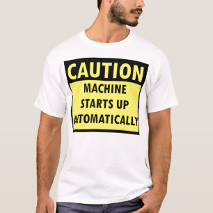 Camiseta la máquina de la precaución empieza para arriba