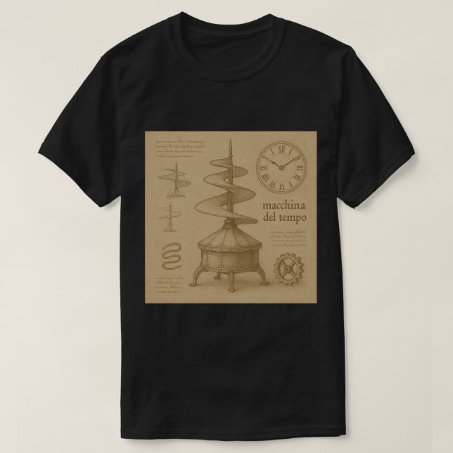 Camiseta La máquina del tiempo de Leonardo Da Vinci?! (Diseño del anverso)
