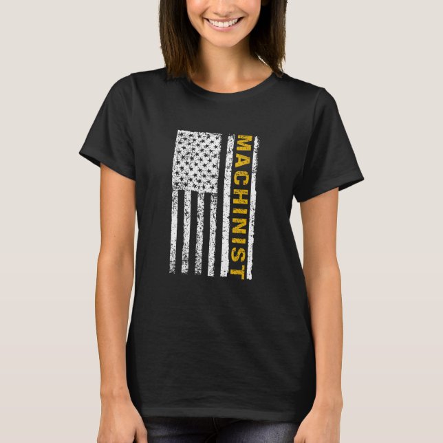 Camiseta La maquinaria de la bandera de los Estados Unidos  (Anverso)