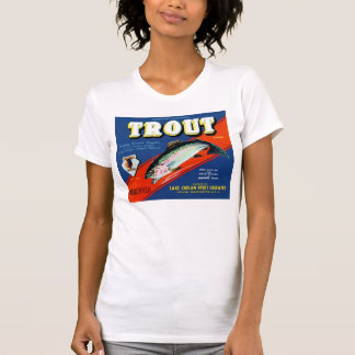Camiseta La marca Apple de la trucha del vintage etiqueta