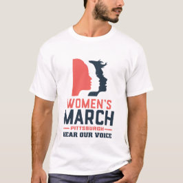 Camiseta La marcha de las mujeres en Pittsburgh escucha nue
